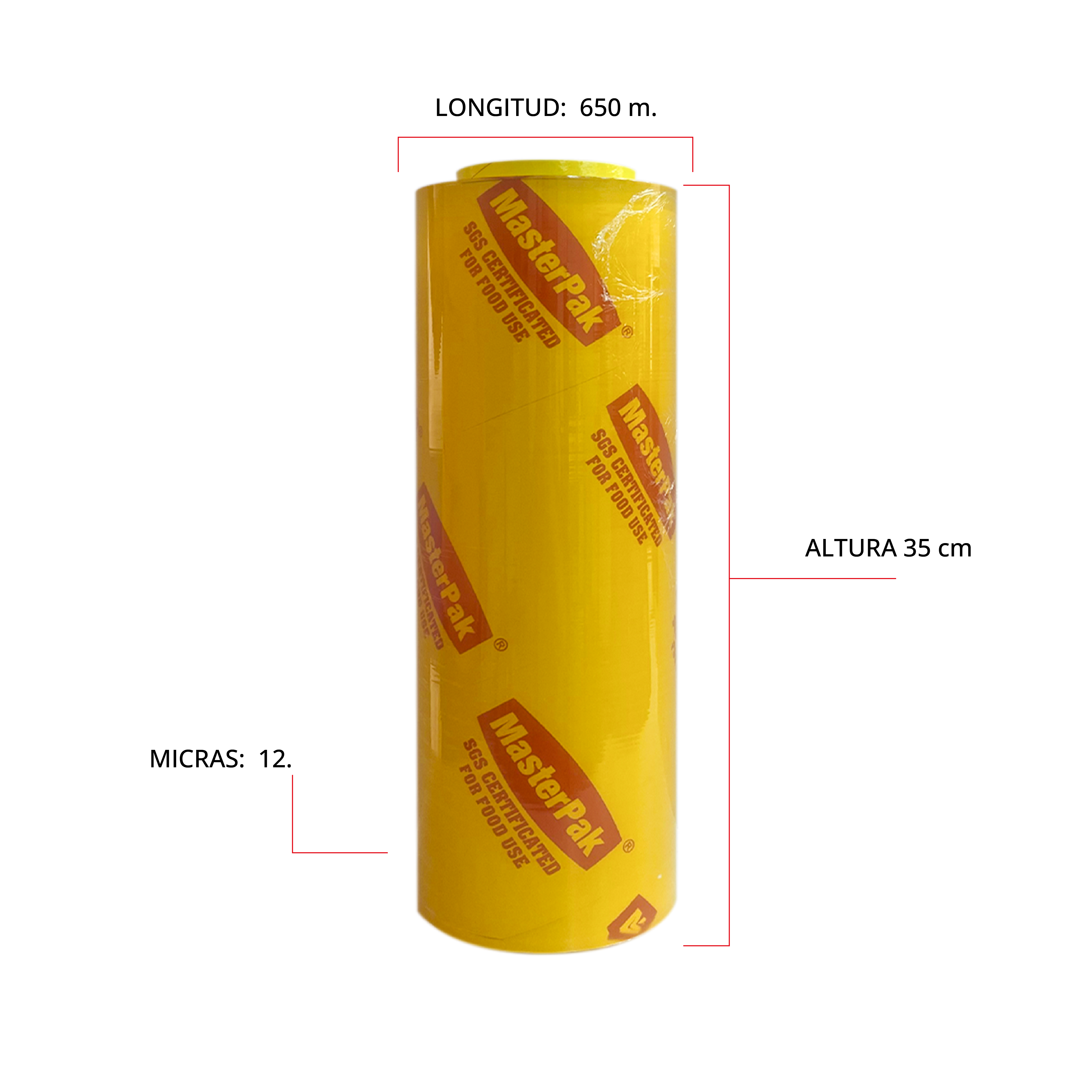 Película Plástica Grado Alimenticio MasterPak (Rollo) Industrial 35 cm x 600 m - 3